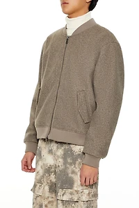 Faux Shearling-Lined Bomber Jacket