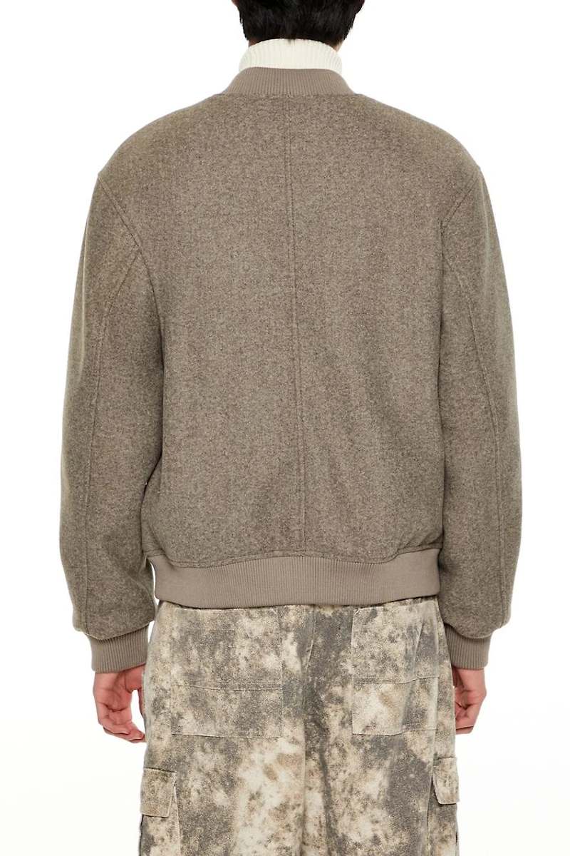 Faux Shearling-Lined Bomber Jacket