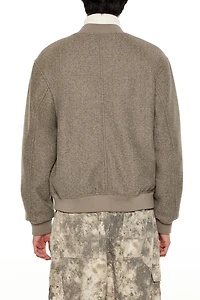 Faux Shearling-Lined Bomber Jacket