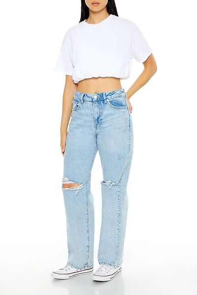 Distressed High-Rise Jeans