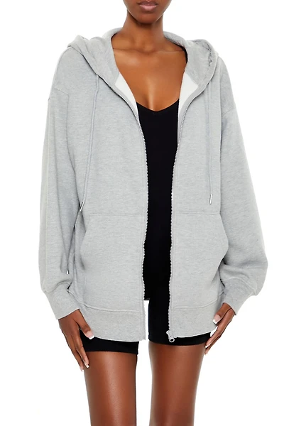 Oversized Fleece Zip-Up Hoodie