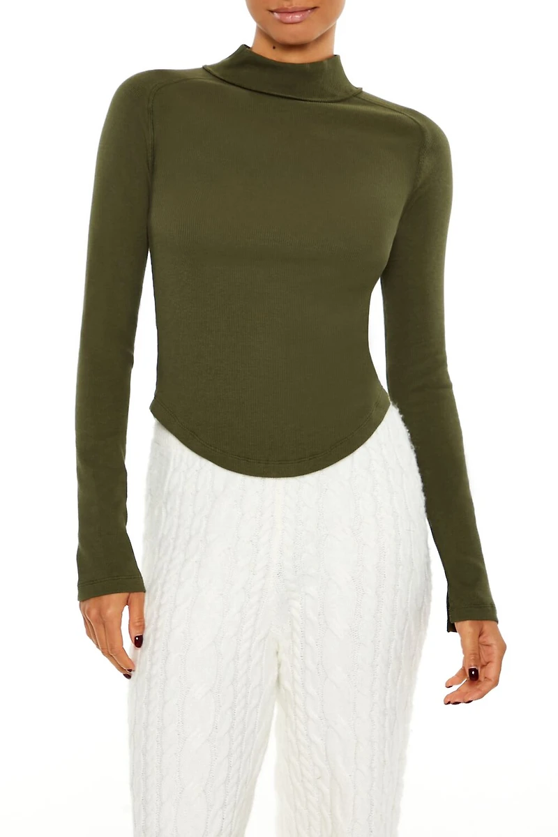 Ribbed Mock Neck Top
