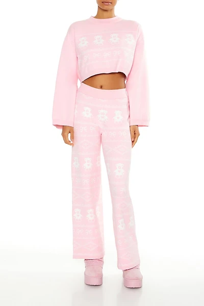 Fair Isle Wide-Leg Pajama Pants