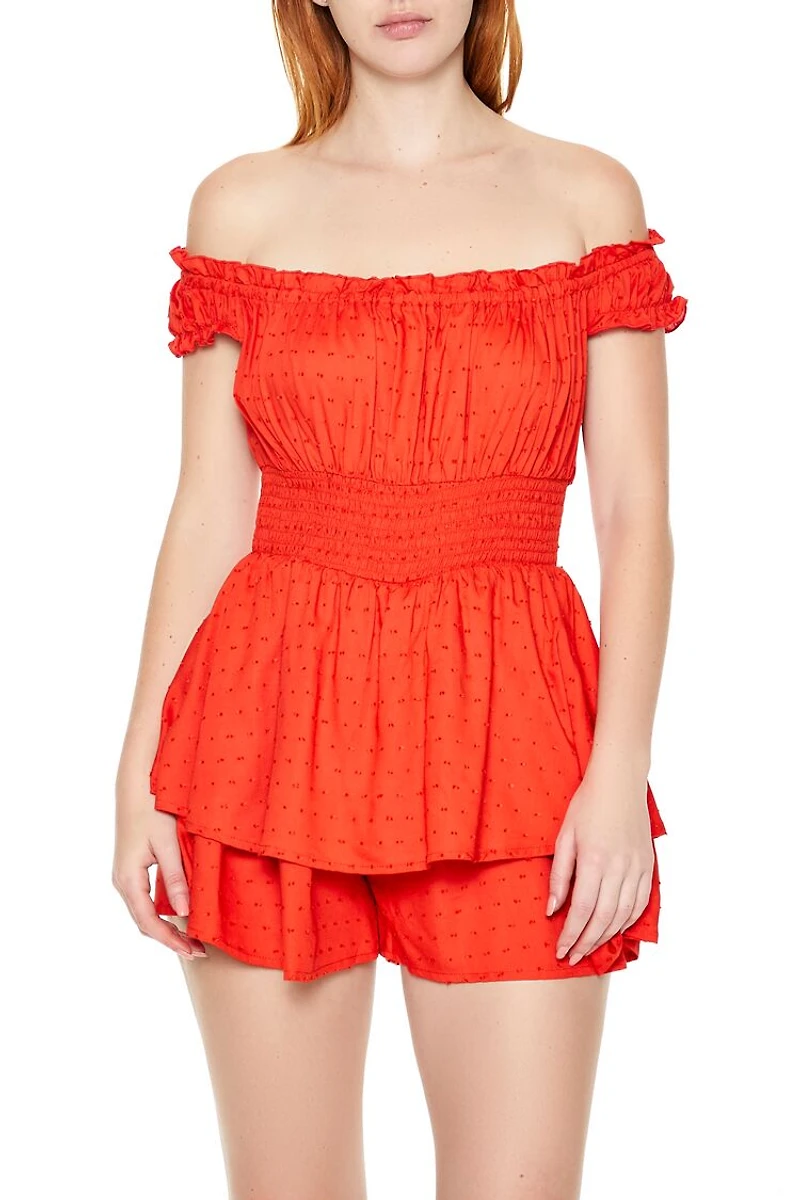 Layered Off-the-Shoulder Romper