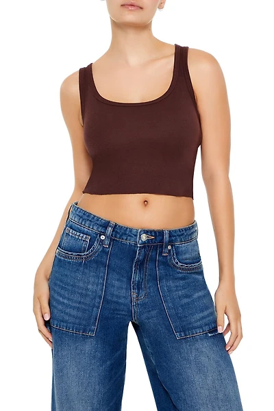 Cotton-Blend Cropped Tank Top