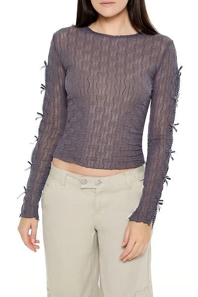 Chevron Jacquard Cutout Crop Top