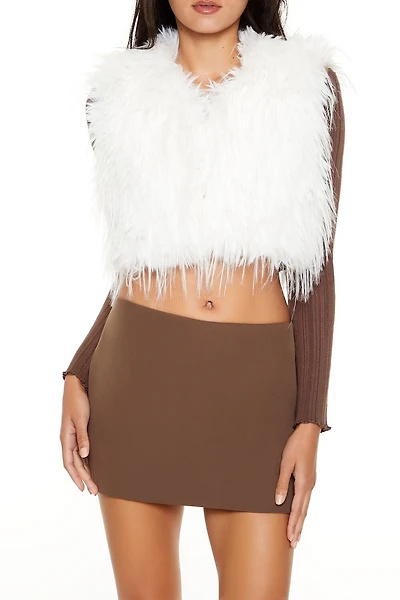 Shaggy Faux Fur Cropped Vest