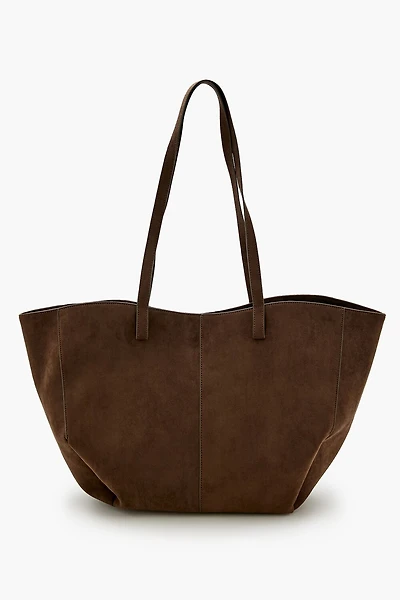 Faux Suede Tote Bag