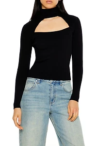 Ribbed Cutout Sweater
