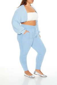 Plus Fuzzy Sweater-Knit Joggers