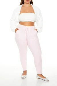 Plus Fuzzy Sweater-Knit Joggers