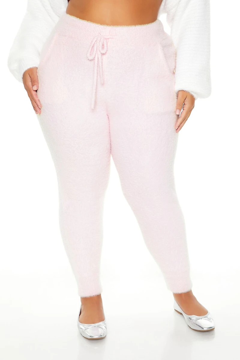 Plus Fuzzy Sweater-Knit Joggers