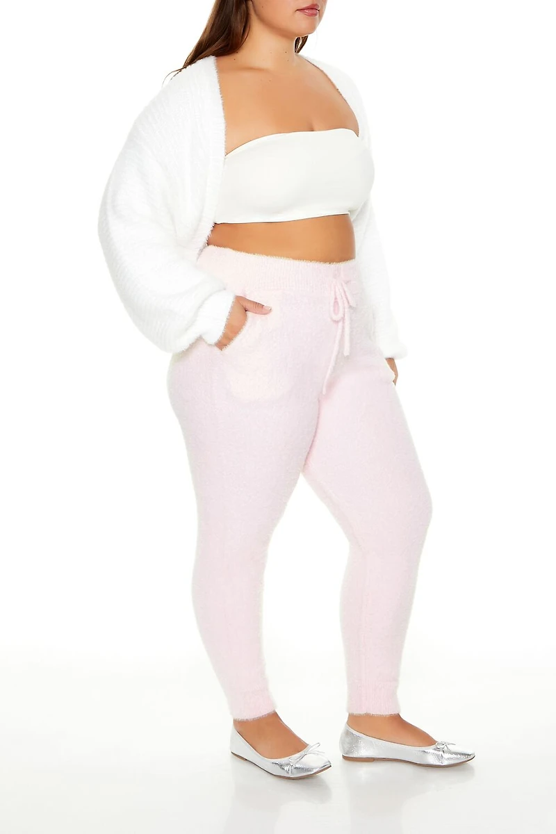 Plus Fuzzy Sweater-Knit Joggers
