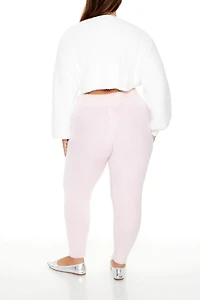 Plus Fuzzy Sweater-Knit Joggers