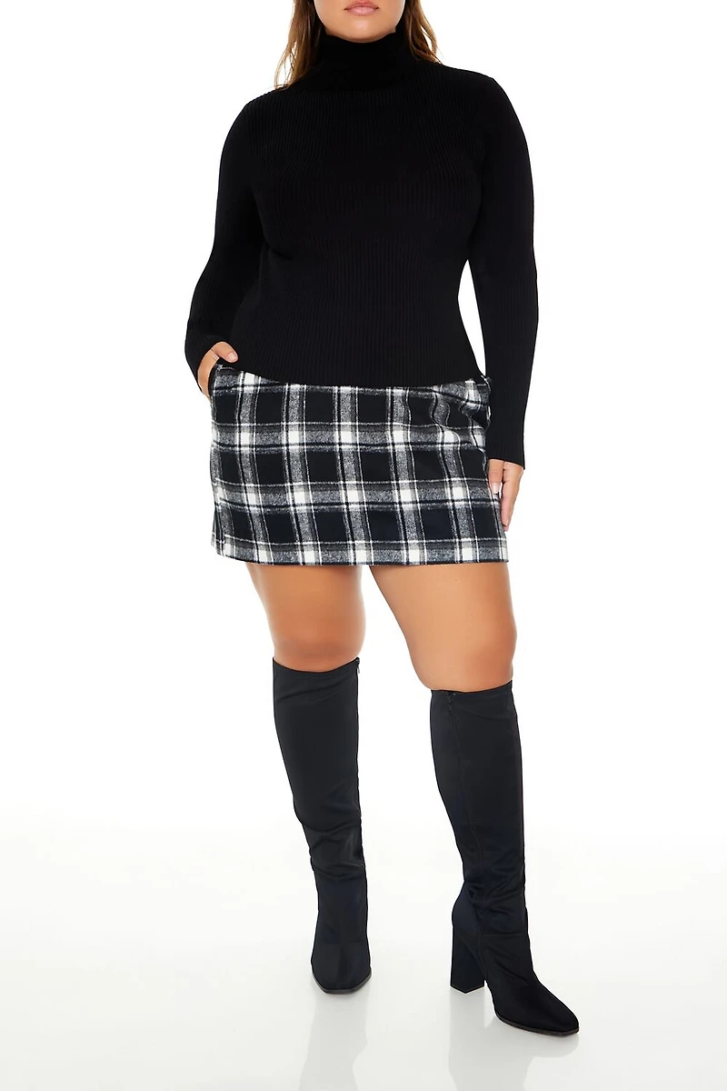 Plus Ribbed Turtleneck Sweater