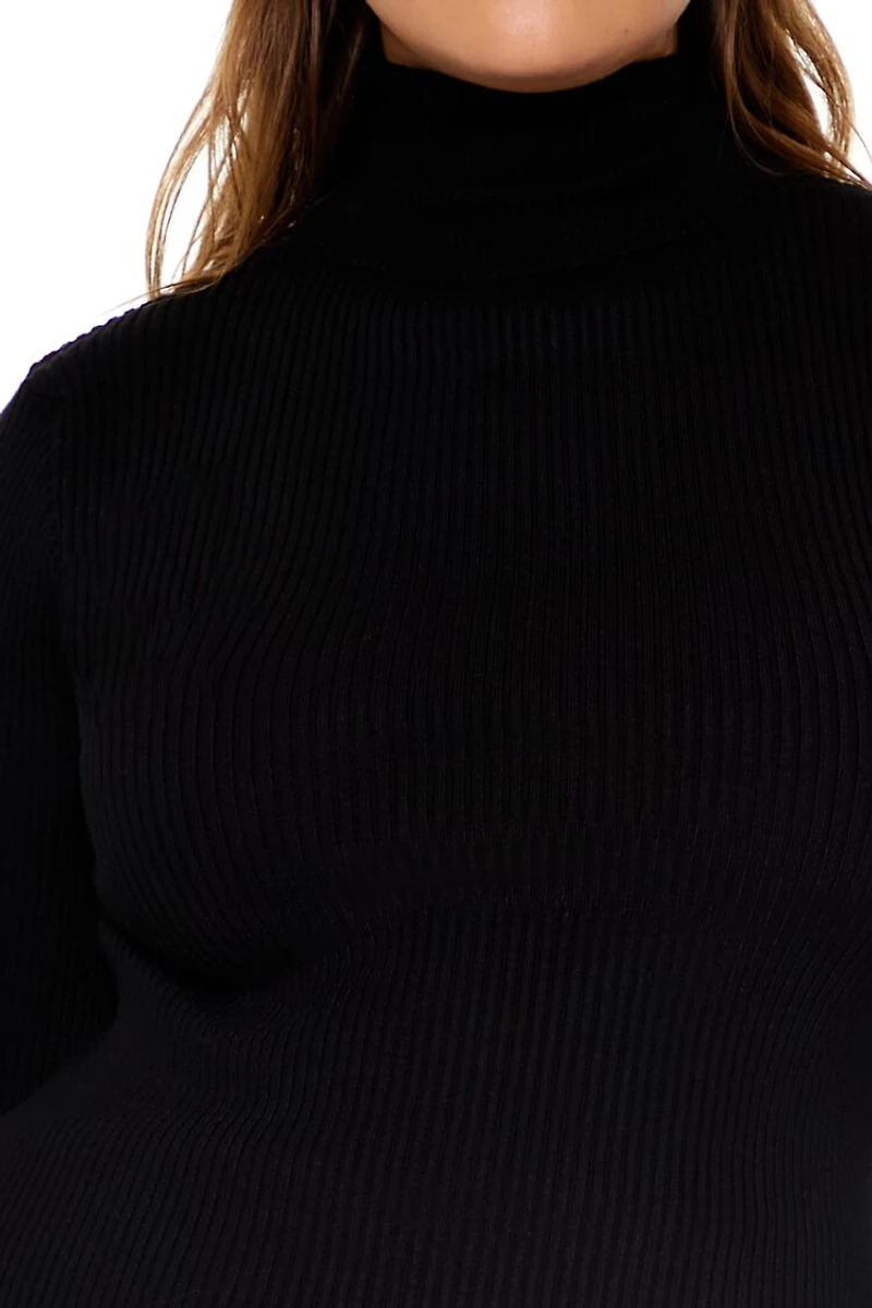 Plus Ribbed Turtleneck Sweater