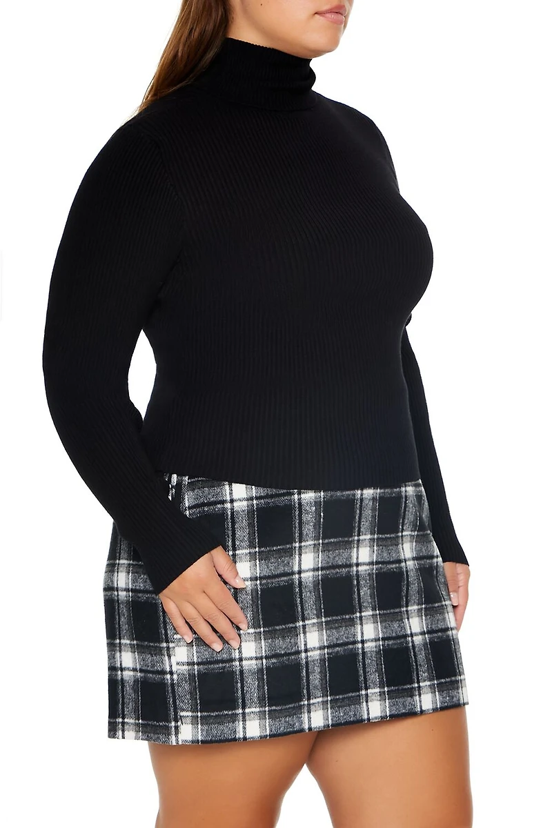 Plus Ribbed Turtleneck Sweater