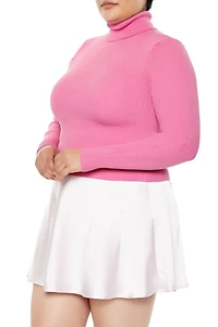 Plus Ribbed Turtleneck Sweater
