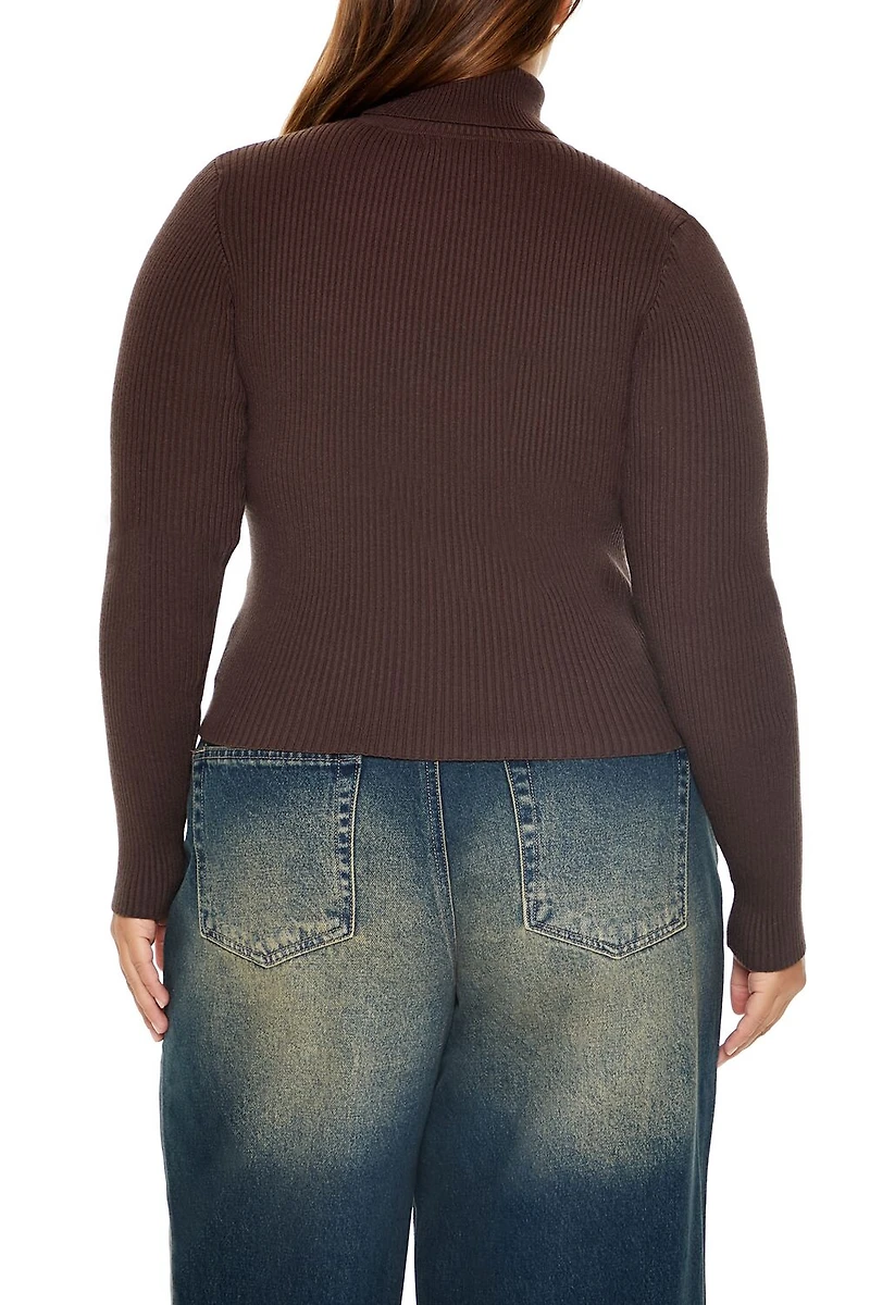 Plus Ribbed Turtleneck Sweater