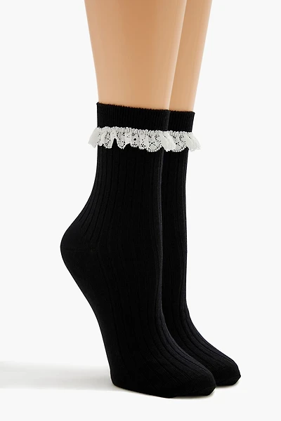 Lace-Trim Crew Socks