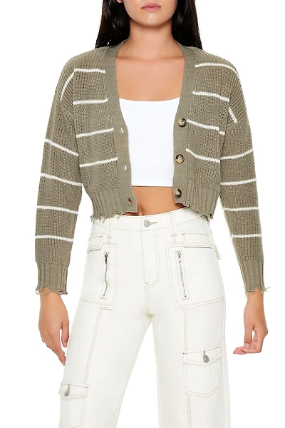 Pinstriped Cardigan Sweater