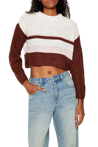 Colorblock Cropped Sweater