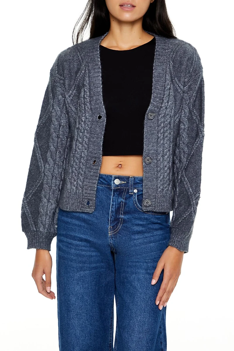 Cable Knit Cardigan Sweater