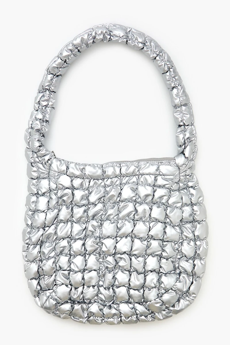 Quilted Metallic Tote Bag