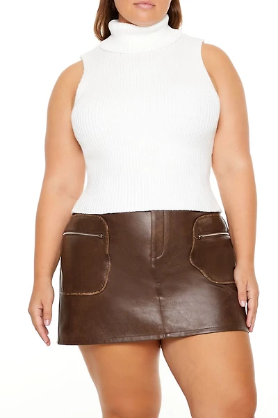 Plus Turtleneck Sweater-Knit Tank Top