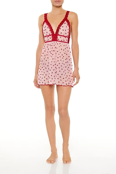 Bow Lingerie Mini Slip Dress