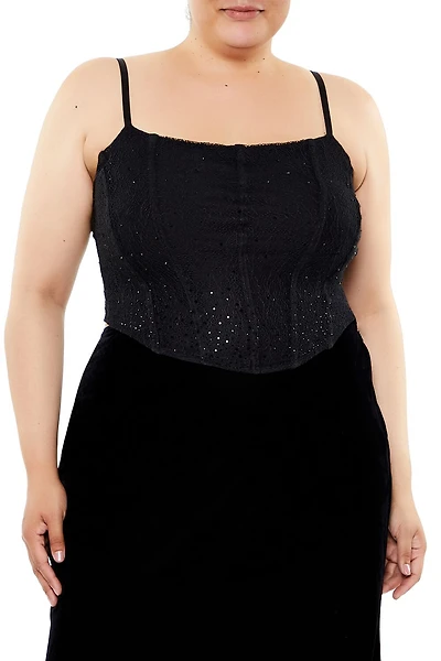 Plus Sequin Corset Cami