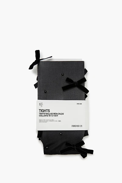 Bow & Faux Pearl Tights