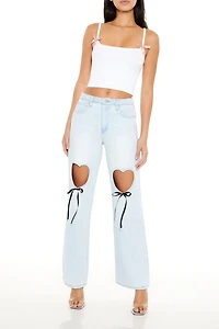 Heart Cutout High-Rise Jeans