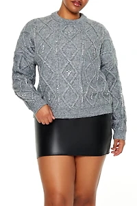 Plus Faux Gem Sweater