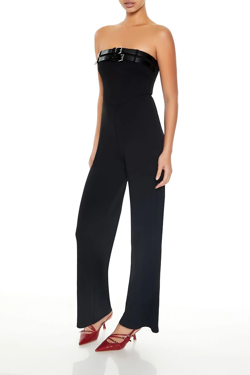 Buckled Strapless Jumpsuit