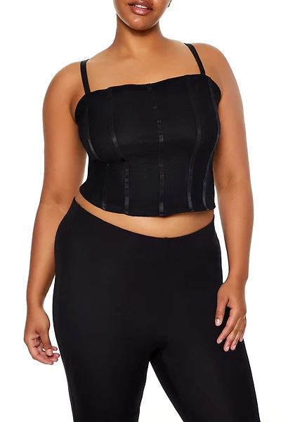 Plus Lace-Up Cropped Cami