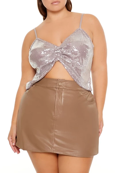 Plus Sequin Cropped Cami