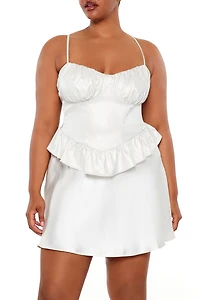 Plus Size Glitter V-Hem Bustier Cami