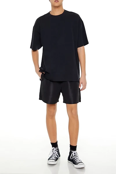 Vented Drawstring Swim Trunks