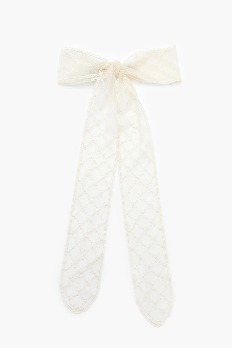 Lattice Lace Bow Hair Barrette