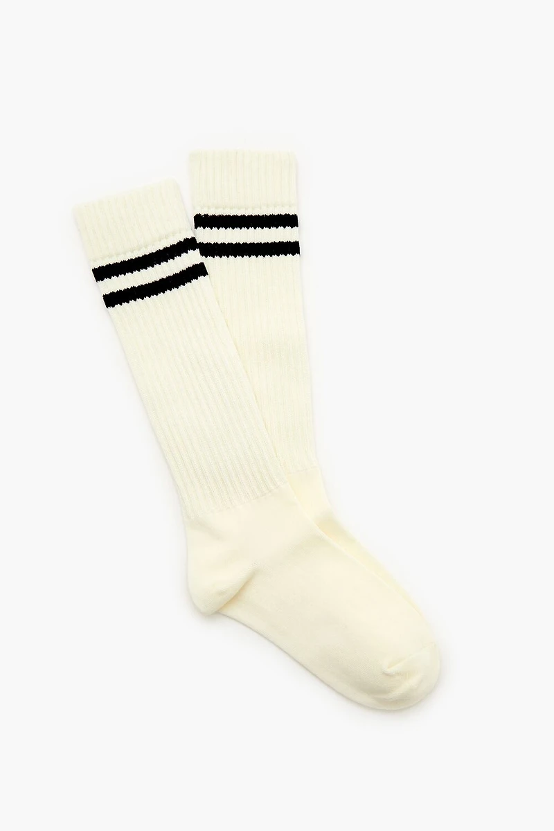 Varsity-Striped Ribbed Socks
