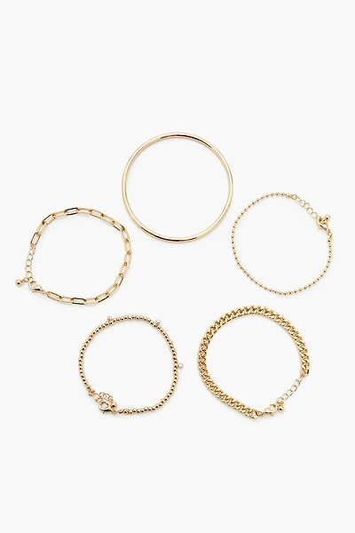 Rhinestone Chain Bracelet Set