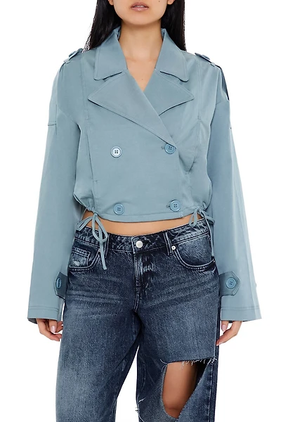 Double-Breasted Cropped Trench Coat