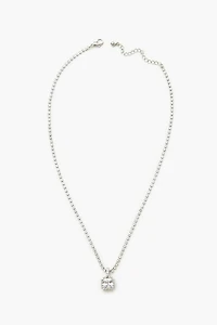 CZ Pendant Box Chain Necklace