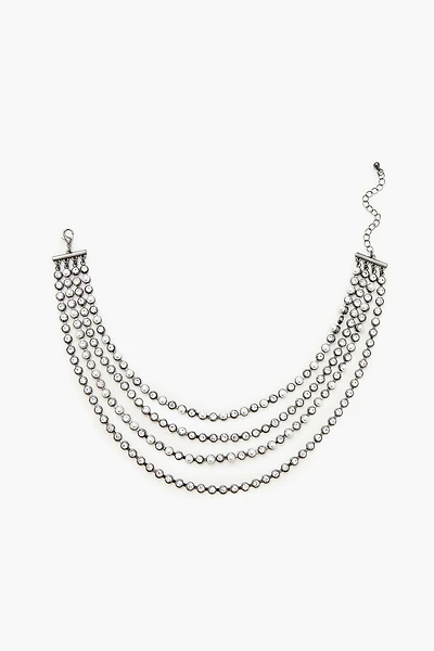 Layered Faux Pearl Choker Necklace