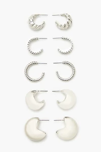 Twisted & Etched Hoop Earring Set