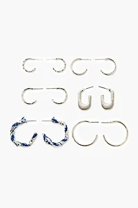Twisted String Hoop Earring Set