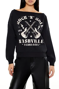 Rock N Roll Off-the-Shoulder Pullover