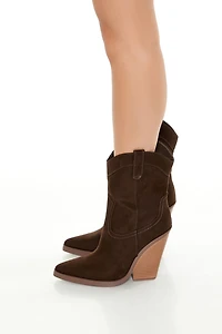 Faux Suede Cowboy Booties