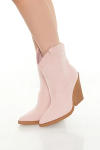 Faux Suede Cowboy Booties